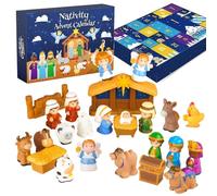 Nativity Advent Calendars 2025, Nativity Scene Advent Calendars 2025 With 25 Pieces Christian Religious Decorations Set, 25 Days Jesus Scene Christmas Calendar Toys For Home Church Shelf Desk