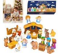 Nativity Advent Calendars 2025,Nativity Scene Advent Toys Calendars 2025 With 25 Pieces Christian Religious Decorations Set,Christmas Countdown Calendar For Home Classroom Office Church Shelf Desk