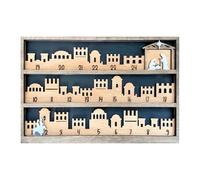 Nativity Advent Wooden Calendar 2025, 25 Days Religious Christian Wooden Countdown Calendar For Fireplace Mantel, Christmas Decorations & Ornaments, Date Window Design, 3D Carving