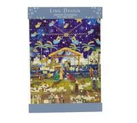 Nativity and Angels Christmas Advent Calendar | Traditional Picture Advent Calendar | Starry Night Sky and Angels - 33.5x23cm