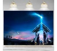 Nativity Backdrop Christmas Night Star Manger Birth of Bethlehem Three Kings Desert Photographic Background Church Banner 240X180cm