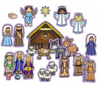Nativity Birth of Baby Jesus Felt Figures Flannel Board Stories 25 Pieces Christmas Scene (Medium)