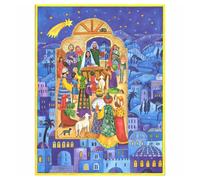 Nativity Blue Richard Sellmer Advent Calendar 355 x 265 mm glitter