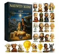 Nativity Calendar Advent 2025, Christmas Nativity Scene Set for Kids, Christmas Countdown Calendar with 24 Pieces Hanging 2D Acrylic Jesus Pendants