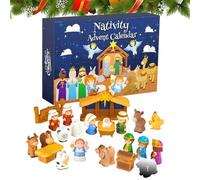 Nativity Calendar Advent - 2025 Jesus Story Countdown Toys for Holiday Décor | Rubber, 500g Lightweight Build, Christian Christmas Decorations, Toddler, Kids, Church, Classroom