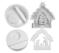 Nativity Candle Molds | Nativity Scene Sculpture Silicone Clay Mold,Epoxy Casting Handicraft Supplies for Teen Adults Kids Friends Mom Creative Art Projects