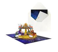 Nativity Card - 3D Religious Greeting, Birthday Envelope Included, Scene Illustration | Valentines Holiday Card For Women Friends Kids Men Spiritual Celebration Keepsake Christmas Decor Gift