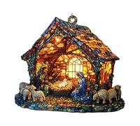 Nativity Christmas Acrylic Suncatchers | Nativity Scene Suncatchers | Sturdy Stained Glass Window Suncatchers | Portable Garden Suncatchers Holiday Decorations For Family Friends Colleagues