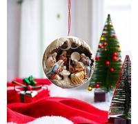 Nativity Christmas Ornament, Christmas Jesus Christ Ornaments, Jesus Hanging Ornament for Christmas Tree Decorations Gift, Christmas Pendant Home Decor (A)