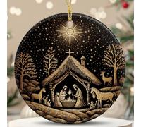 Nativity Christmas Ornaments 2024, Christian Catholic Religious Gifts for Women Men, Nativity Scene Ornaments Catholic Holiday Decor Christian Gifts Ideas, Christmas Tree Decoration Ceramic Ornament