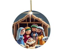 Nativity Christmas Ornaments Baby Jesus Hanging Ornament Nativity Scene Christmas Decorations Silent Night Ornament Family Keepsake Home/Car Decor, Religious Themed