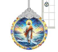 Nativity Christmas Ornaments - Birth Blessing Pendant, Round Nativity Scene, Religious Jesus Decoration | Holiday Christmas Ornaments for Christian Celebration' Tree