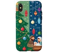Nativity Christmas Tree Lights with Baby Jesus Manger Scene Case for iPhone X/XS