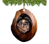 Nativity Christmas Tree Ornaments - 2D Acrylic Car Pendants Christmas Tree Decorations | for Living Room Office Bedroom Office Fireplace Wall Stairs Window Sill Garden
