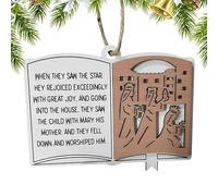 Nativity Christmas Tree Ornaments,Nativity Scene Ornaments, Hanging Biblical Christmas Ornament, Nativity Scene Ornaments with Bible Verses, Christmas Tree Ornaments for