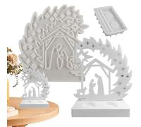 Nativity Clay Ornament Molds - Nativity Resin Mould | Holy Family Catholic, Decorative Manger Silicone Mold for Resin Casting