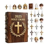 Nativity Countdown Calendar - 2D Acrylic Jesus Faith-Themed Pendants | 24 Days Religious Christmas Ornaments 2025 | for Women Grandparent Friend Youth Church Home Decor Tree Car Interior