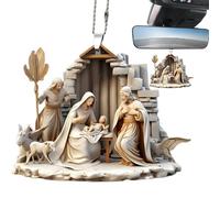 Nativity Decoration for Christmas Tree, Nativity Scene Decoration, Christmas Tree Nativity Signs, 3D Decoration for the Birth of Jesus, Acrylic, Festive Sturdy Home Decoration for Family Christmas