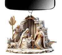 Nativity Decoration for the Christmas Tree, Nativity Decoration, the Birth of Jesus, 3D Acrylic Nativity Scene Christmas Tree Decoration for Christian Nativity Scene