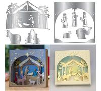 Nativity Dies for Card Making Christmas Holy Family Metal Cutting Dies for DIY Scrapbooking Paper Crafting Horse Metal Die Cuts Punch Template Molds Xmas Card Making Decorations Handmade Crafts