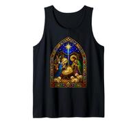 Nativity Family Holy Bethlehem Star Cathedral Mosaic Art Tank Top