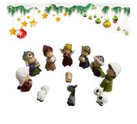 Nativity Figures, Birth Jesus Christmas Figurine - Nativity Statue Ornament | Window Sill Bookcase Showcase Fireplace Church Groups Collectors Coat Living Room