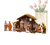 Nativity Figures Christmas 1.37in High, Jesus Nativity Set, Religious Craft Decorations for Lawn Indoor Outdoor Tabletop Church Home Family Holiday Season