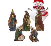 Nativity Figures | Religious Collectible Indoor,Birth of Jesus Christmas Figurines,for Windowsill Church Porch Dining Table School Children Adults Mother Friends Christians