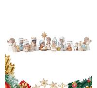 Nativity Figurine Set - 6.5 x 4 x 6 Resin Christmas Decoration Jesus Birth of Jesus Religious Sculpture | Festive Holiday Ornament for Dining Table, Windowsill, Eg