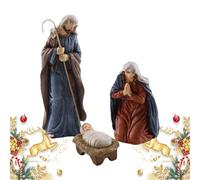 Nativity Figurines,3-Piece Christmas Home Decor Collectible - Holy Family Decor Tabletop Figurines,for Shelf Bedside Living Room Bedroom Cabinet Study Holiday Birthday