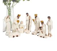 Nativity Figurines - Resin Christmas, Desktop Decoration Tabletop Religious Sculpture for Home Office Living Room Bedroom, with Detailed Design, Holiday Accessory