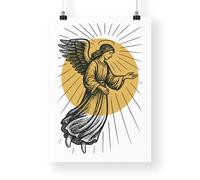 Nativity Illustration - Angel Poster - Christmas Wall Art - Angel Gabriel - Religious Seasonal Print - Holy Home Decor - A5 to A1 Sizes