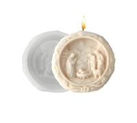Nativity Mould - 3D Christmas Candle Mould, Round Silicone Craft Mould | Easy Release Silicone Design Feature, Detailed Religious Birth Decoration Product, Creative Resin Wax Soap Art Home Display