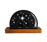 Nativity Nativity Candle Holders | Sacred Religious Home Decor with Wooden Base | Christmas Nativity Table Centerpieces - for Table Window Porch Patio Garden Party Night Kitchen Offices