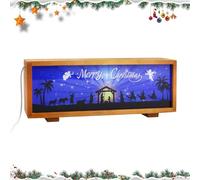 Nativity Night Light - LED Decorative Lamp | Wood Christmas Night Light,for Mantel Bedside Table Living Room Playroom Party Winter Festival