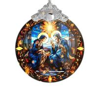 Nativity Ornament, Christian Holiday Decor, Religious Keepsake, Jesus Gift Idea, Acrylic Hanging Art, 2025 Ornament, Stained Glass Effect