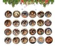 Nativity Ornament Christmas Advent - 24 Days Ornaments Christian Birth of Jesus Countdown Calendar | Christian 2D Acrylic Nativity Scene Charm for Christmas Tree Baptism Party Church Decor Religious B