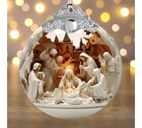 Nativity Ornaments 2025 -Christmas Ornaments 2025, Faux Stained Glass Effect, Christmas Tree Ornaments Dated, Acrylic Suncatcher Gifts Exchange, Unique Suncatcher Xmas Stocking Stuffers for Women, Men