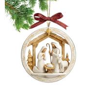 Nativity Ornaments | 2D Acrylic Religious Hangable Decoration | Nativity Scene Ornament | for Holiday Mantle Fireplace Indoor Home Room Party Wedding Birthday