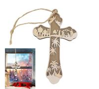 Nativity Ornaments for Christmas, Decorative Wooden Pendant - Christian Christmas Decoration 2D - for Home Worship Church Advent Family Traditions Collection Easter Celebration