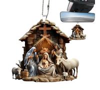Nativity Ornaments for Christmas Tree, Nativity Scene Ornaments - The Birth of Jesus Decor - 3D Acrylic Decor Jesus Birth Jesus Decor Sturdy Festive Home Decor for No