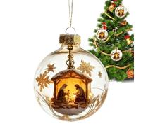 Nativity Ornaments, Religious Globe Decor, 3D Christmas Tree Decoration with Holy Family Scene, Elegant Spiritual Home Accent for Birthday Halloween Thanksgiving Holiday New Year Wedding Party