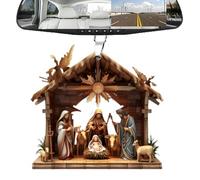 Nativity Pendant, Nativity Decoration for the Christmas Tree - The Birth of Jesus - Christmas Tree Nativity Signs 3D Acrylic Nativity Pendant Festive Memorial for Christmas