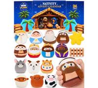 Nativity Plush Advent Calendar 2026 for Toddler Kid, 24 Days Countdown Gift | Complete Nativity Set with 24 Surprises, Soft Squeezable Plush Characters for Family Storytelling and Meaningful Xmas Gifts