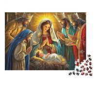 Nativity Scene 1000 Piece Jigsaw Puzzle for Adults, Cardboard, Jesus Birth Scene, Educational Family Puzzle, Develops Patience & Problem-Solving Skills 70x50cm/1000pcs