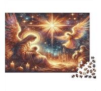 Nativity Scene 1000 Piece Jigsaws for Adults, Non-Reflective Premium Paper, Nativity Angel Art, Challenging Leisure Activity, Brain Teaser for Puzzle Lovers & Enthusiasts 52x38cm/1000pcs