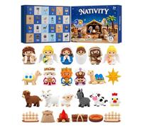 Nativity Scene Advent calendarr, 24 Day Christian Christmas Countdown
