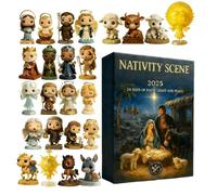 Nativity Scene Advent Calendars 2025, 24 Days Christian Christmas Countdown Calendar, 2D Acrylic Nativity Pendant, For Tree Window Wall Door Holiday Seasonal Decor