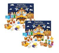 Nativity Scene Advent Calendars 2025,25 Days Christmas Advent Calendar Christian Kids Nativity Set, Traditional Religious Scene for Children Teenagers Boys Girls (2PC)