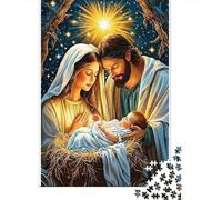 Nativity Scene Art Puzzle for Adults & Age 14 Up: Nativity Scene with Shining Star Fun Present & Activity for Home Gift 38x26cm/1000pcs